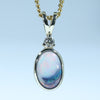 Natural Australian Lighting Ridge Gold Opal and Diamond Pendant