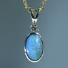 Natural Australian Boulder Opal Gold and Diamond Pendant