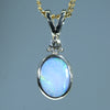 Natural Australian Boulder Opal Gold and Diamond Pendant