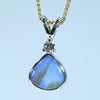 Natural Australian Boulder Opal Gold and Diamond Pendant