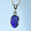 Natural Australian Boulder Opal Gold and Diamond Pendant