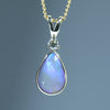 Natural Australian Lighting Ridge Opal Gold and Diamond Pendant
