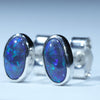 Sterling Silver - X2 Solid Lightning Ridge Black Opals