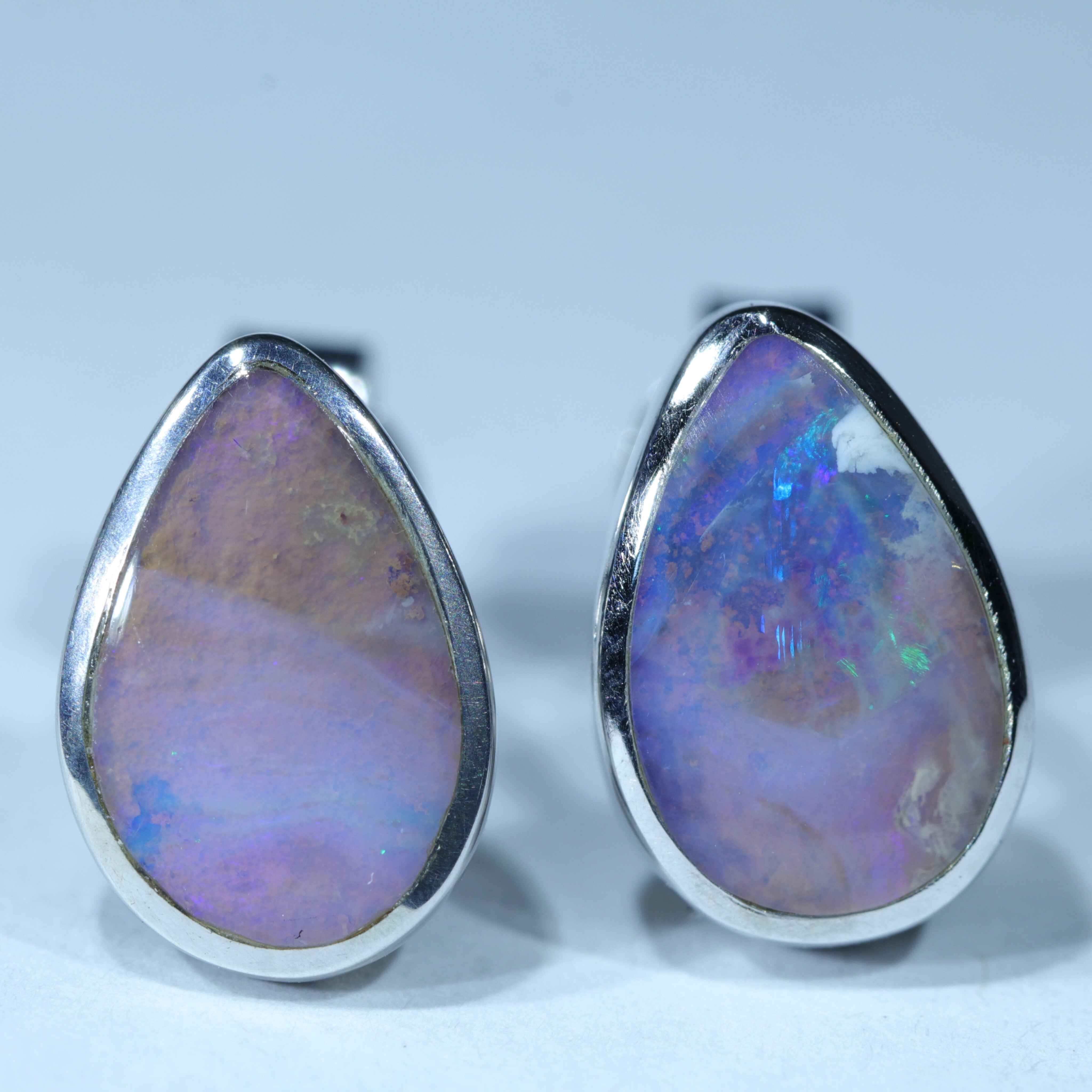 Australian Boulder Opal Silver Earring (10mm x 7mm) Code - SS565