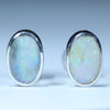 Natural Australian Lighting Ridge Silver Opal Stud Earrings