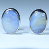 Natural Australian Boulder Opal Silver Stud Earrings