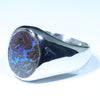 Natural Boulder Opal Matrix Mens Silver Ring -Size 13 Code - MM01