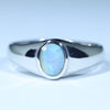 Natural Australian Boulder Opal Silver Men's Ring