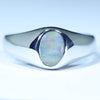 Natural Australian Boulder Opal Silver Men's Ring