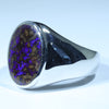 Natural Boulder Opal Matrix Mens Silver Ring -Size 12.75 Code - MM06