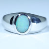 Natural Australian Boulder Opal Silver Men's Ring