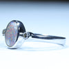 Sterling Silver - Solid Lighting Ridge Dark Opal - Natural Diamonds