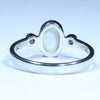 Lightning Ridge Solid Opal and Diamond Silver Ring - Size 9.25 Code FF313