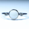 Natural Australian White Opal Silver and Diamond Ring