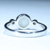 Coober Pedy Solid White Opal and Diamond Silver Ring - Size 9.75 Code FF317