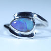 Natural Australian Boulder Opal Silver Birthstone Ring