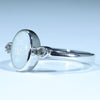Sterling Silver - Solid Coober Pedy White Opal - Natural Diamonds