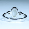 Coober Pedy Solid White Opal and Diamond Silver Ring - Size 7.5 Code FF315