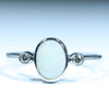 natural Australian White Opal Silver and Diamond Ring