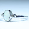 Sterling Silver - Solid Coober Pedy White Opal - Natural Diamonds 