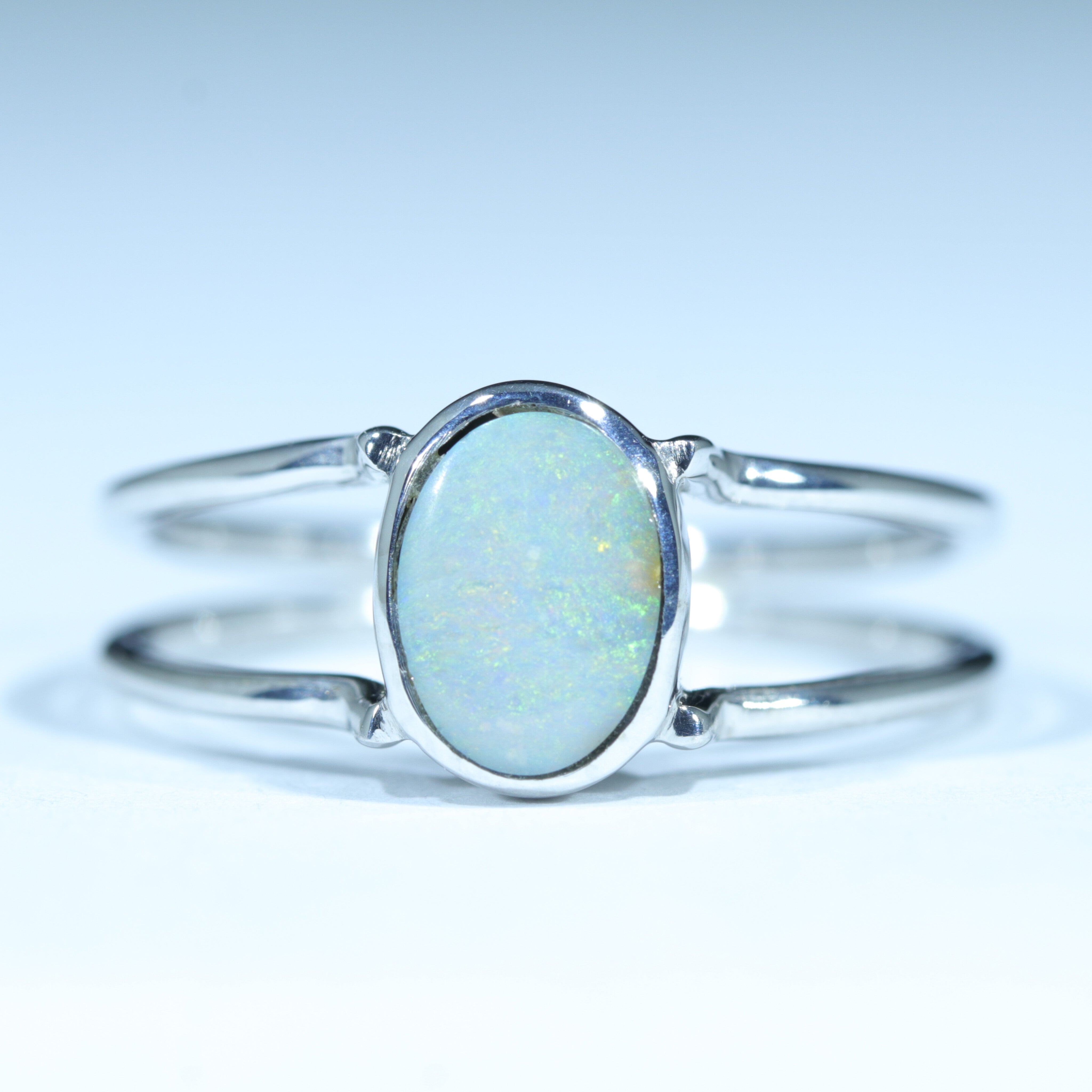 Natural Australian Boulder Opal Silver Ring - Size 8 Code CC226