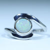 Natural Australian White Opal Silver Ring