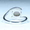 Coober Pedy Solid White Opal Silver Ring - Size 7.25 Code CC164