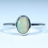 Natural Australian Boulder Opal Silver Ring