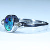 Australian Solid Boulder Opal and Diamond Silver Ring - Size 6.75 Code FF321