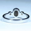 Australian Solid Boulder Opal and Diamond Silver Ring - Size 6.75 Code FF321