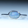 Natural Australian Boulder Opal Silver Ring