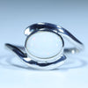 Natural Australian White Opal Silver Ring