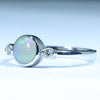 Sterling Silver - Solid Coober Pedy Opal - Natural Diamonds