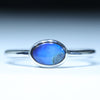 Natural Australian Boulder Opal Silver Ring