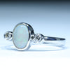 Sterling Silver - Solid Coober Pedy Opal - Natural Diamonds