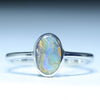 Natural Australian Boulder Opal Silver Ring
