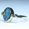 10k Gold - Solid Queensland Boulder Opal - Natural Diamonds