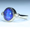 10k Gold - Solid Lighting Ridge Black Opal - Natural Diamonds