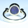 Natural Solid Australian Black Opal and Diamond Gold Ring - Size 6.5 US Code - EM236
