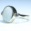 10k Gold - Solid Coober Pedy White Opal - Natural Diamonds