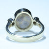 Coober Pedy White Opal and Diamond Gold Ring -  Size 7 US  Code EM238