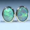 Natural Australian Lighting Ridge Gold Opal Earring Studs