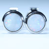 Natural Australian White Opal White Gold Stud Earrings