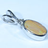 Natural Solid Boulder Opal and Diamond Silver Pendant with Silver Chain (8mm x 5mm)  Code - FF243