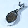 Natural Solid Boulder Opal and Diamond Silver Pendant with Silver Chain (8mm x 5mm)  Code - FF243