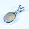 Sterling Silver - Solid Lightning Ridge Crystal Opal - Natural Diamond