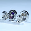 Australian Dark Solid Opal Silver Earrings (7mm x 5.5mm) Code - SS625