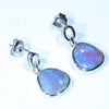 Australian Black Crystal Opal Silver Earrings (11mm x 11mm) Code - SS624