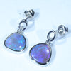 Australian Black Crystal Opal Silver Earrings (11mm x 11mm) Code - SS624