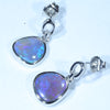 Australian Black Crystal Opal Silver Earrings (11mm x 11mm) Code - SS624